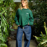 Ribbed Flower Knit Green