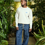 Ribbed Flower Knit Beige