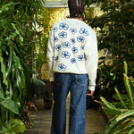 Ribbed Flower Knit Beige