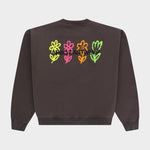Pixel Flower Crewneck Coffee