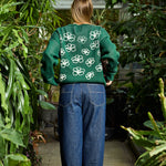 Ribbed Flower Knit Green