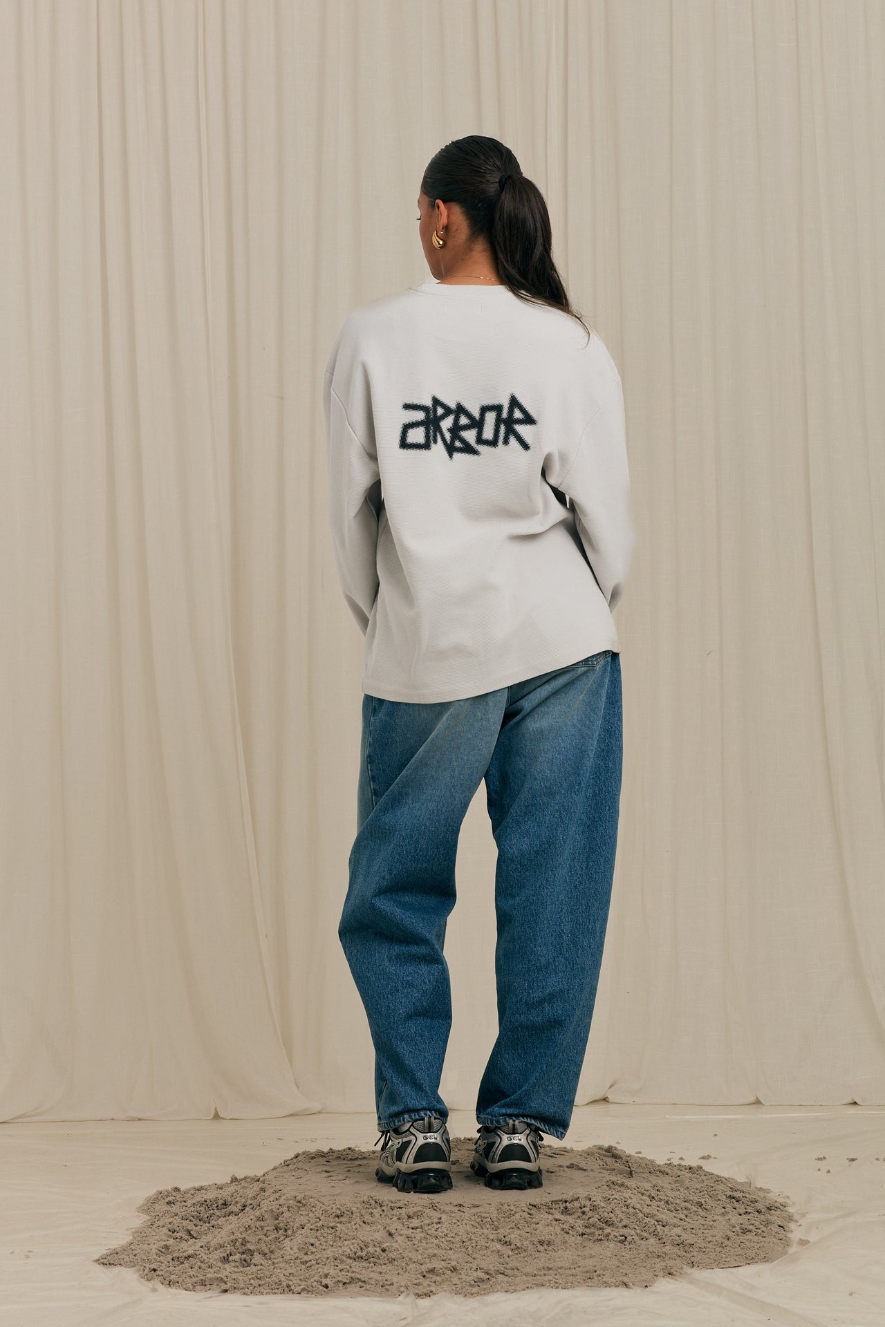 Halftone Waffle Crewneck Beige