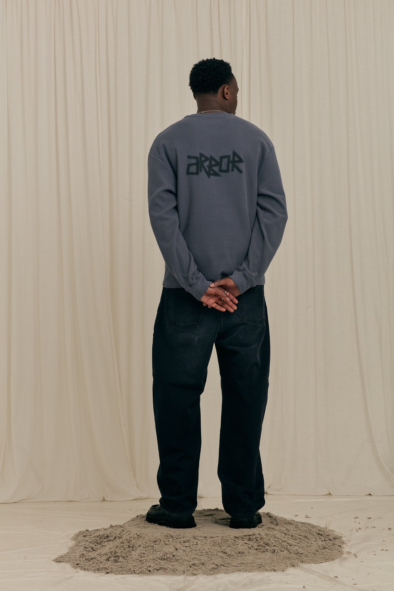 Halftone Waffle Crewneck Grey