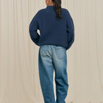 Blue Zipper Polo Knit