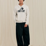 Beige Zipper Polo Knit