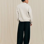 Beige Zipper Polo Knit