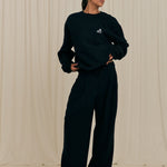 Mini Flower Black Crewneck