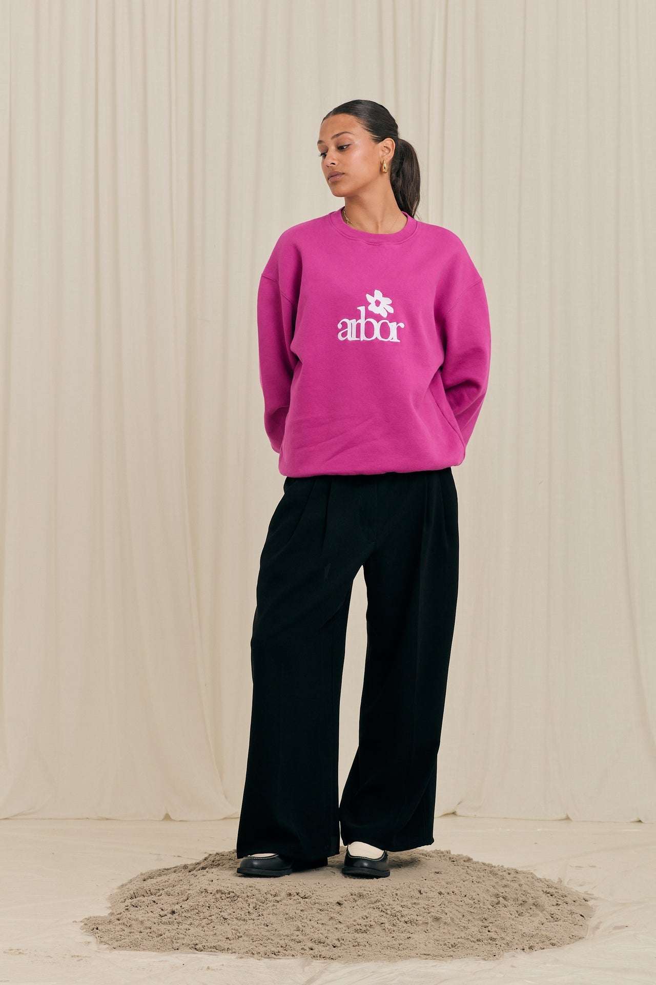 Arbor Flower Purple Crewneck