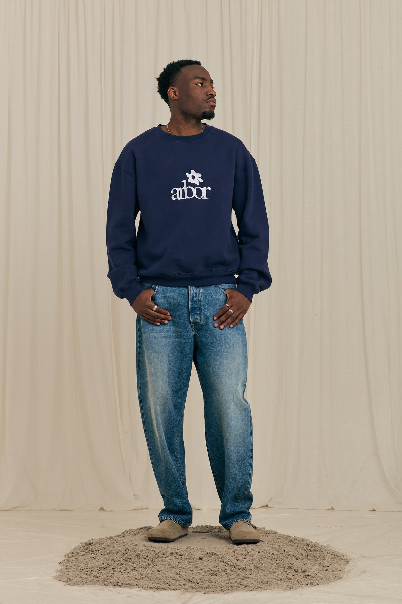 Arbor Flower Navy Crewneck