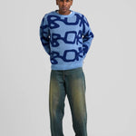 Big Logo Arbor Alpaca Knit Blue