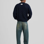Heart Pattern Knit Blue