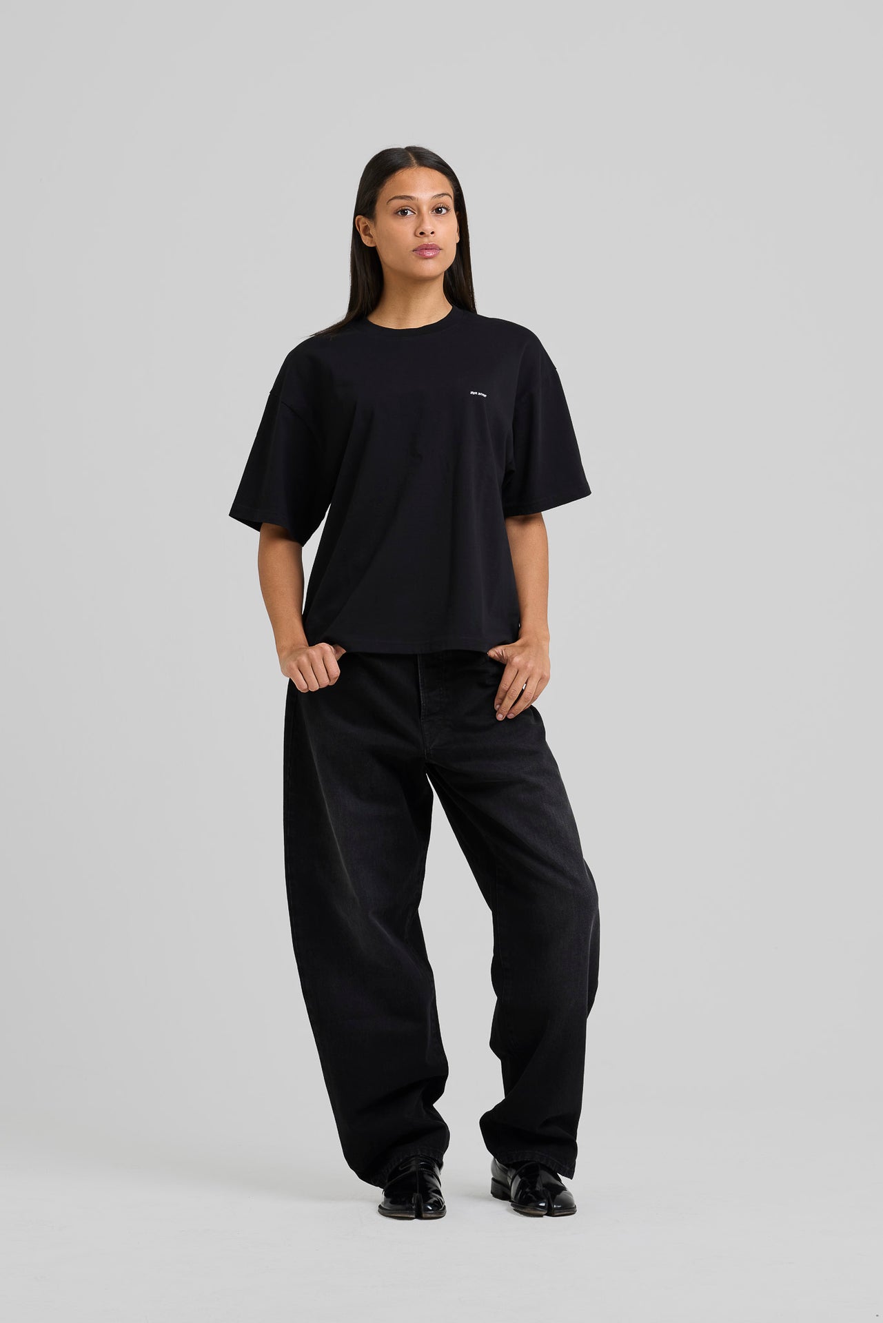 Micro Logo Cropped T-shirt Black