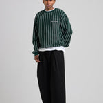 Vertical Lines Crewneck Green