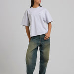 Micro Logo Cropped T-shirt Melange