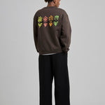 Pixel Flower Crewneck Coffee