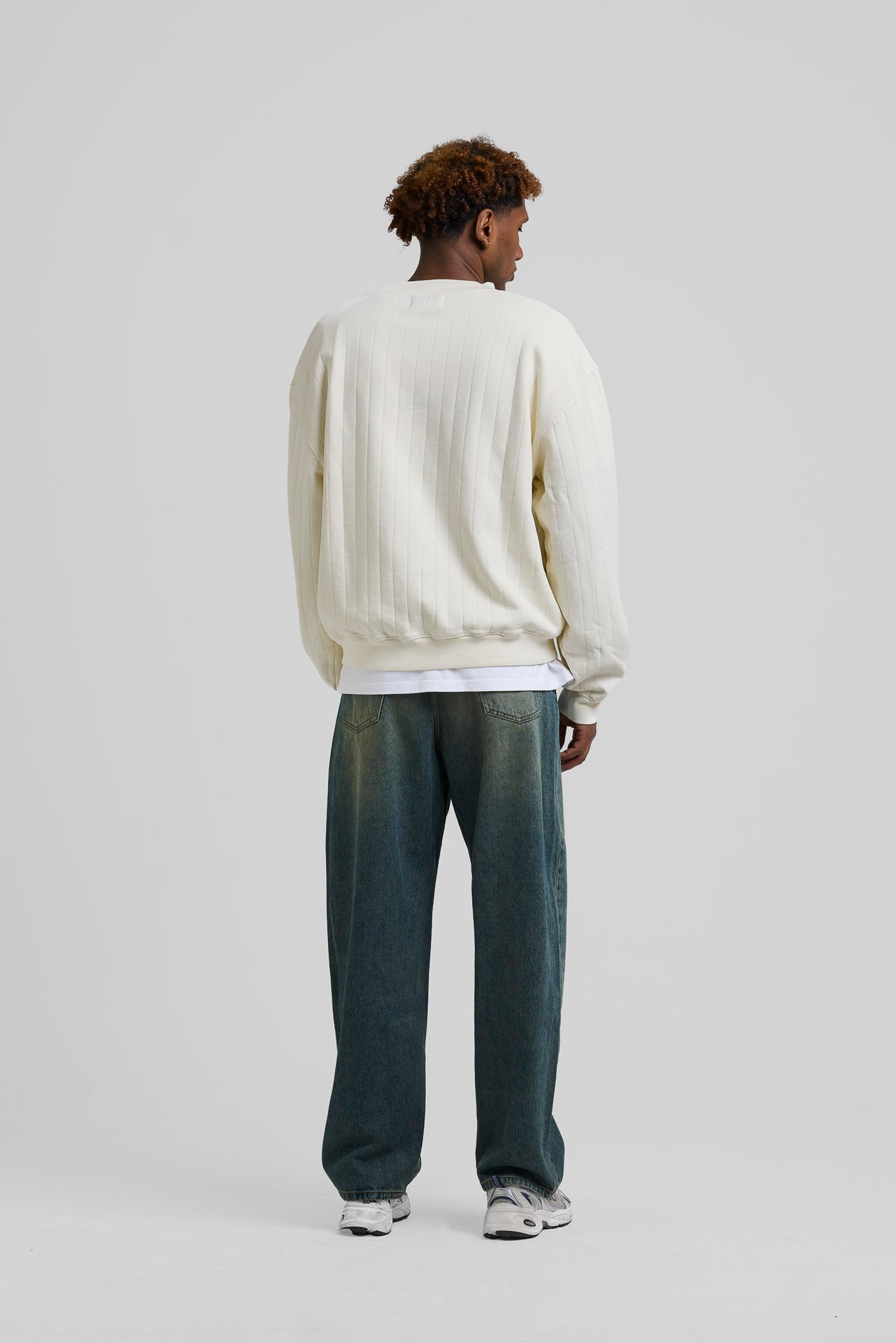 Needle Drop Crewneck Cream