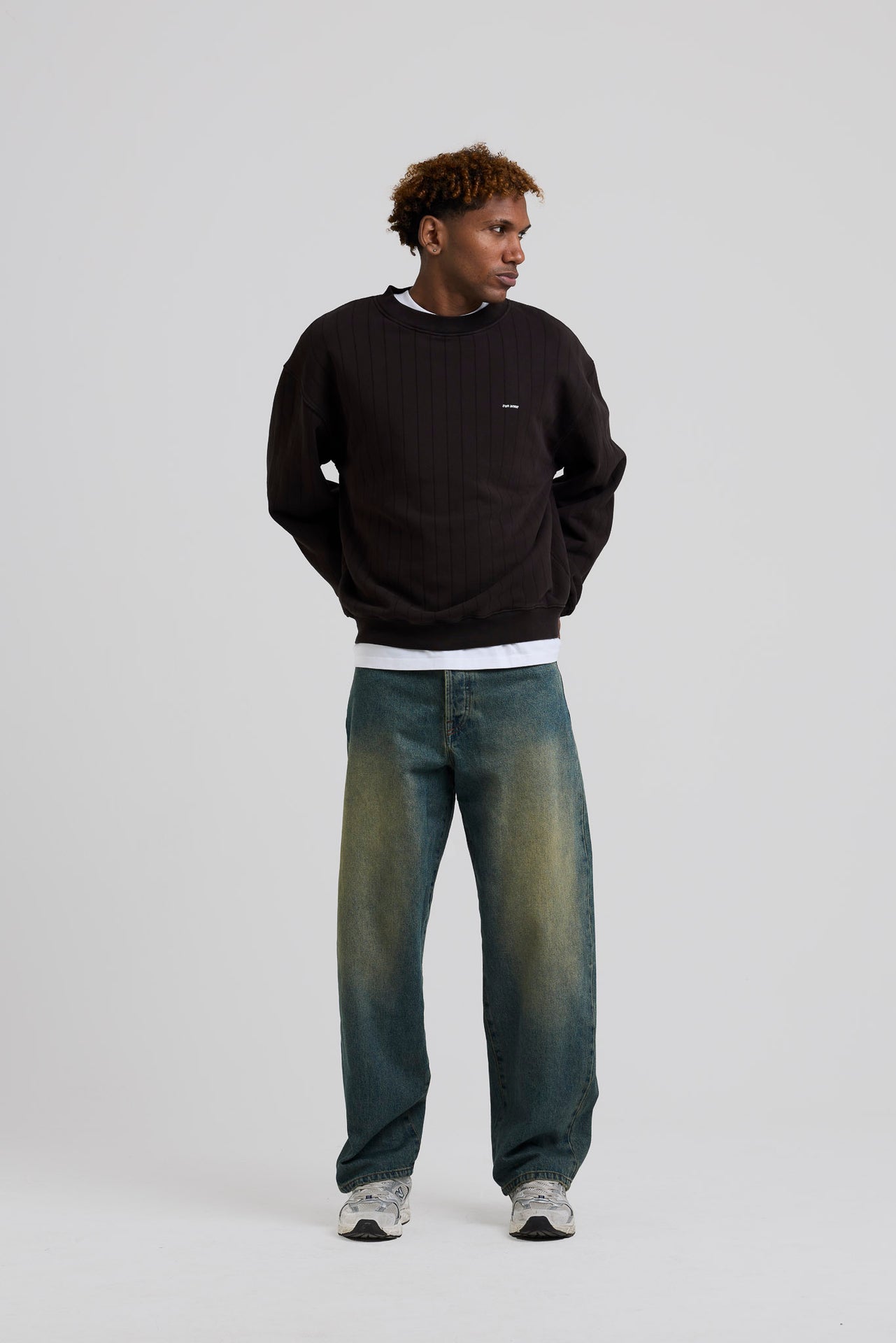 Needle Drop Crewneck Brown