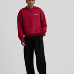 Cursive Crewneck Burgundy