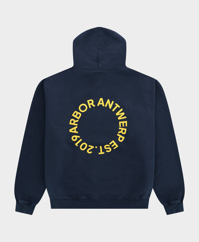 Circle Application Hoodie Blue