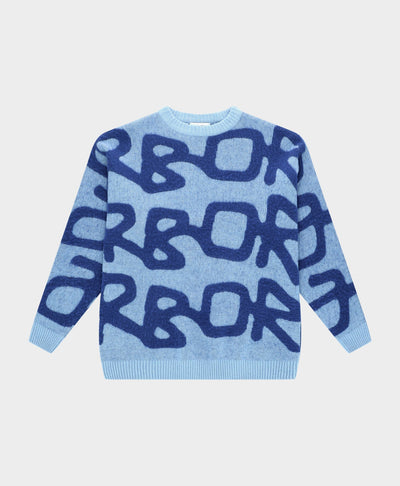 Big Logo Arbor Alpaca Knit Blue