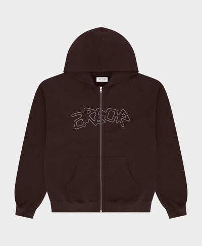 Dotline Arbor Zipper Hoodie Brown