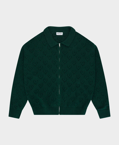 Heart Zip Knit Green