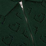 Heart Zip Knit Green