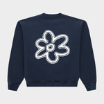 Line Flower Crewneck Blue