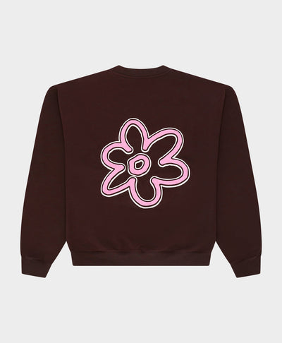 Line Flower Crewneck Brown
