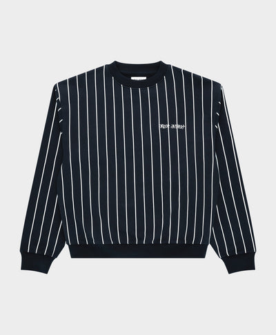Vertical Lines Crewneck Blue