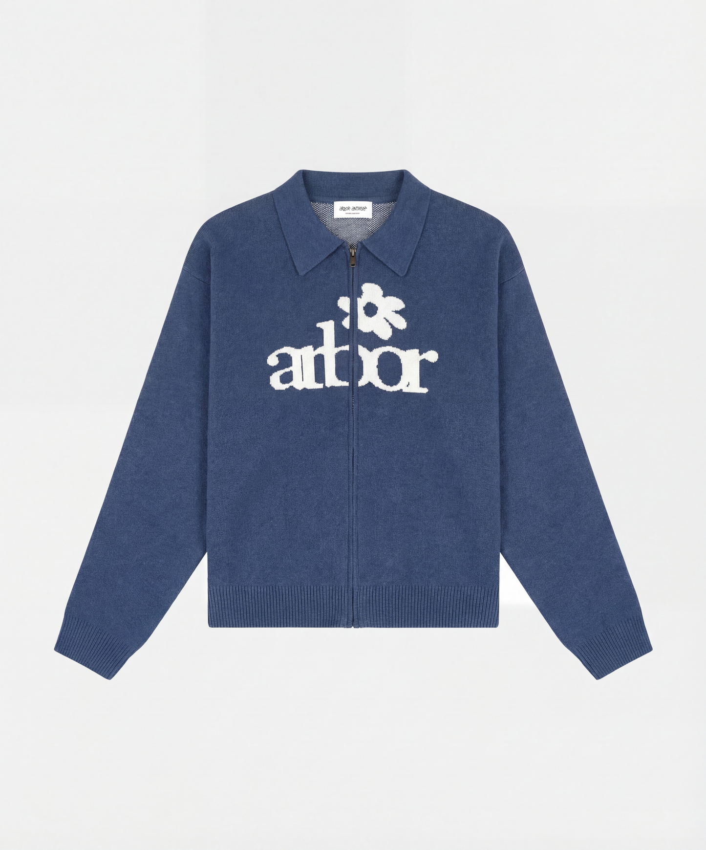 Blue Zipper Polo Knit