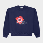 Big Flower Navy Crewneck