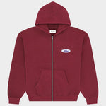 Burgundy Patch Zip-Up Hoodie