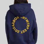 Circle Application Hoodie Blue